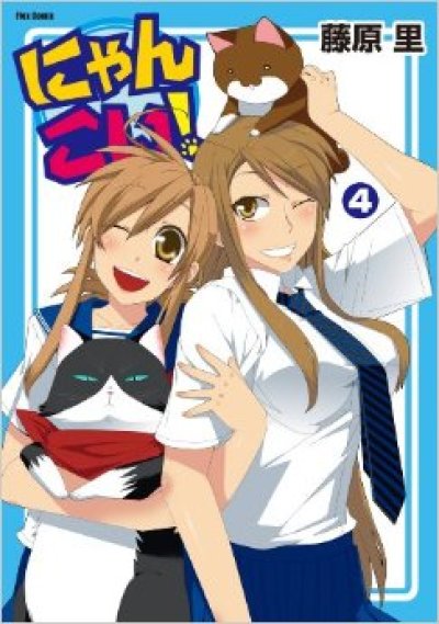 人気マンガ、にゃんこい、漫画本の4巻です。作者は、藤原里です。