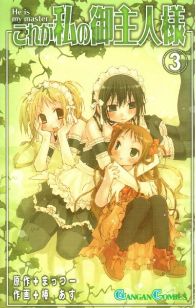 これが私のご主人様、コミック本3巻です。漫画家は、椿あすです。