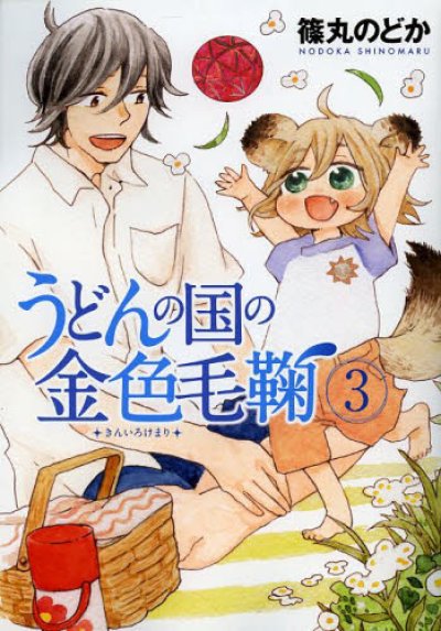 人気コミック、うどんの国の金色毛鞠、単行本の3巻です。漫画家は、篠丸のどかです。