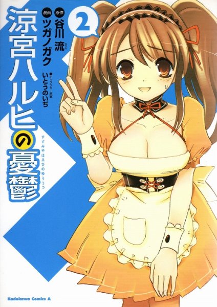 涼宮ハルヒの憂鬱、単行本2巻です。マンガの作者は、ツガノガクです。