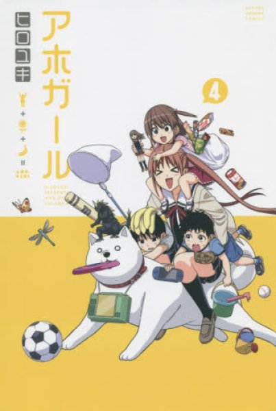人気マンガ、アホガール、漫画本の4巻です。作者は、ヒロユキです。